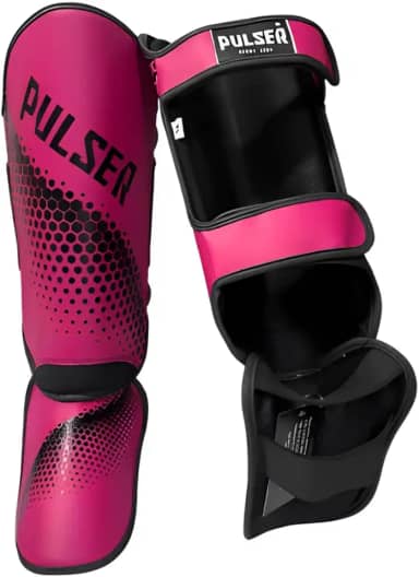 Caneleira Muay Thai Kickboxing 20mm PU Articulada Protetor de Canela - Pulser Fight
