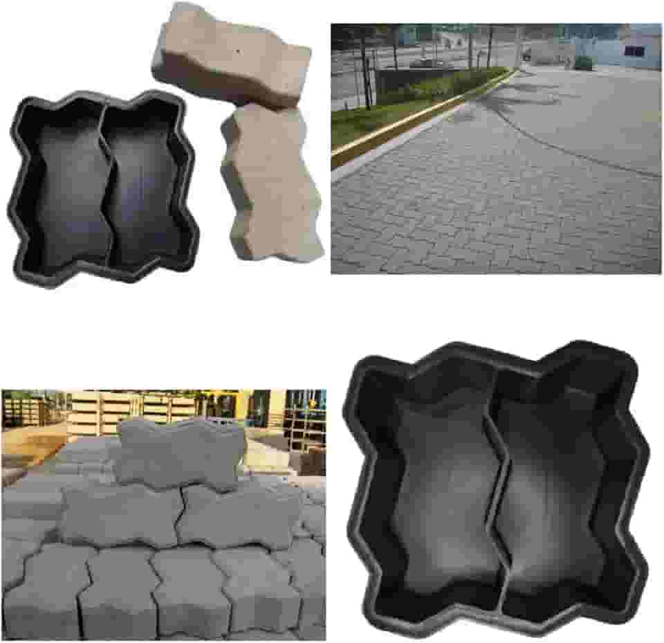 Kit 10 Forma De Bloquete 24x10x6cm Paver 16 Lados Molde Bloco De Concreto