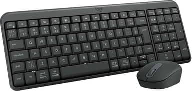 Combo Teclado e Mouse Sem Fio Logitech MK250 Bluetooth com Conectividade Rápida e Fácil, Design Compacto, Mouse Ambidestro, Layout ABNT2, Construção Durável, Compatível com PC e Mac - Grafite