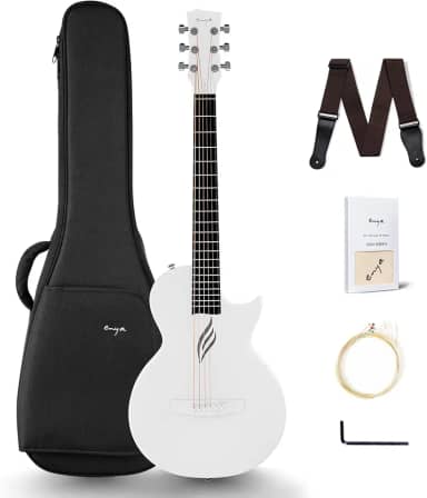 Enya Nova Go Guitarra acústica de fibra de carbono tamanho 1/2 para iniciantes, adultos, viagem, Acustica, kit de embalagem colorida para presente, alça de violão acústica, bolsa de trabalho, pano de
