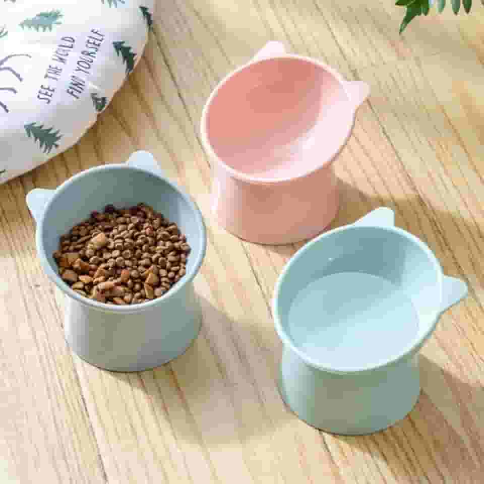 Comedouro Bebedouro Elevado Inclinado Gatos Cães Verde