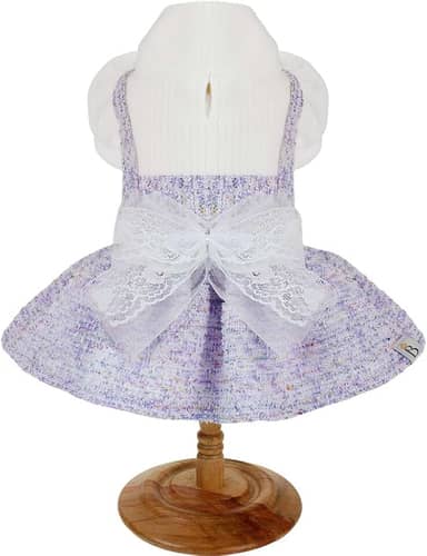 Vestido Tweed Glitter Lilás, Tamanho M