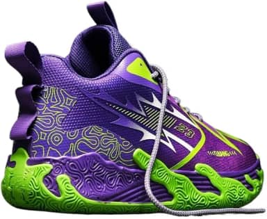 Bolognifi Tênis de basquete de cano alto masculino, calçados esportivos de treinamento de malha, solas de borracha ao ar livre, botas de basquete antiderrapantes, tênis de corrida(Purple,41 BR)