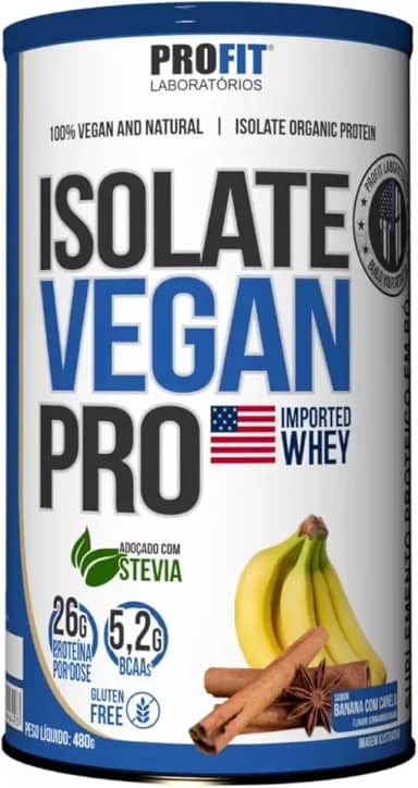 Whey Vegano Isolate Vegan Pro 480g - Profit (Pote 480g, BANANA COM CANELA)