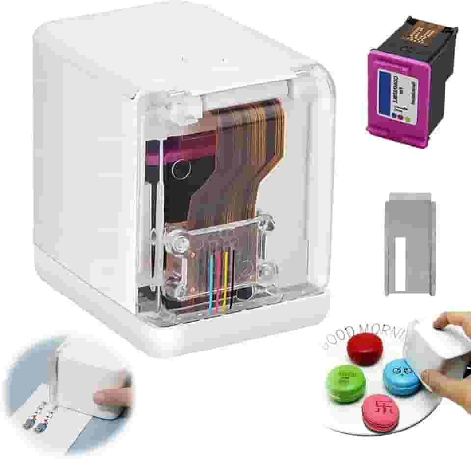 Impressora PortáTil De Alimentos PortáTil - Tinta RemovíVel + Controle De App, Impressora De Alimentos A Jato De Tinta ComestíVel, Tecnologia AvançAda De Jato De Tinta TéRmico