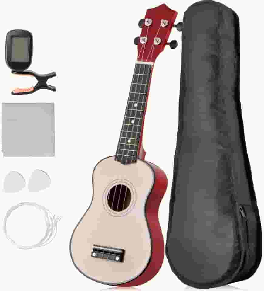 Ukulele concerto acústico Nylon infantil Profissional 4 Cordas Mini 21 Polegadas de Madeira, Instrumento Musical para Crianças e Iniciantes a Partir de 3 Anos