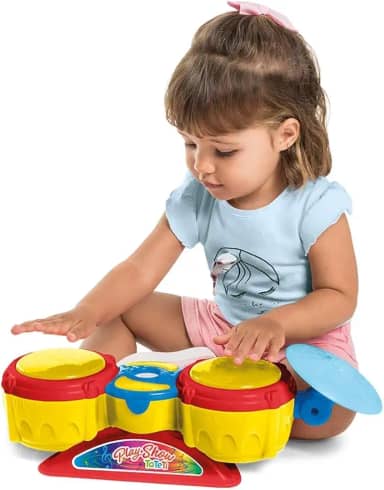 Bateria de Brinquedo Colorido, Bateria Infantil Play Show da Tateti, Sortido