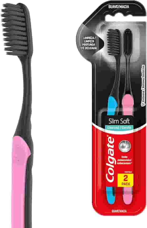 Escova de Dente Colgate Slim Soft Black 2 unid