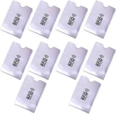 potato001 Capa protetora à prova d’água com bloqueio RFID para cartão de crédito e passaporte, 10 peças