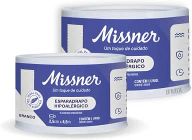 Esparadrapo Impermeável Hipoalérgico 2,5cm X 4,5m 2 Unid