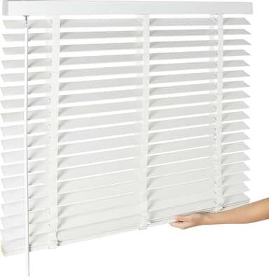 Persianas de madeira sem fio de 5 cm para janelas internas com proteção de privacidade, persianas horizontais de madeira sem fio para quarto, sala de estar, escritório, banheiro, cozinha