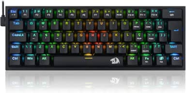 Redragon TECLADO MECANICO GAMER FIZZ RGB PRETO SWITCH MARROM