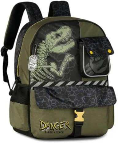 Mochila De Costas T-rex Dinossauro Infantil Escolar Meninos