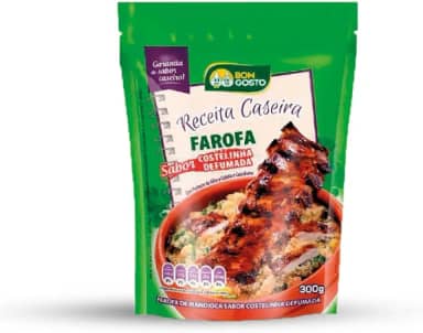 Farofa Pronta Bom Gosto. Receita Caseira 5 PACOTES. (COSTELINHA DEFUMADA)