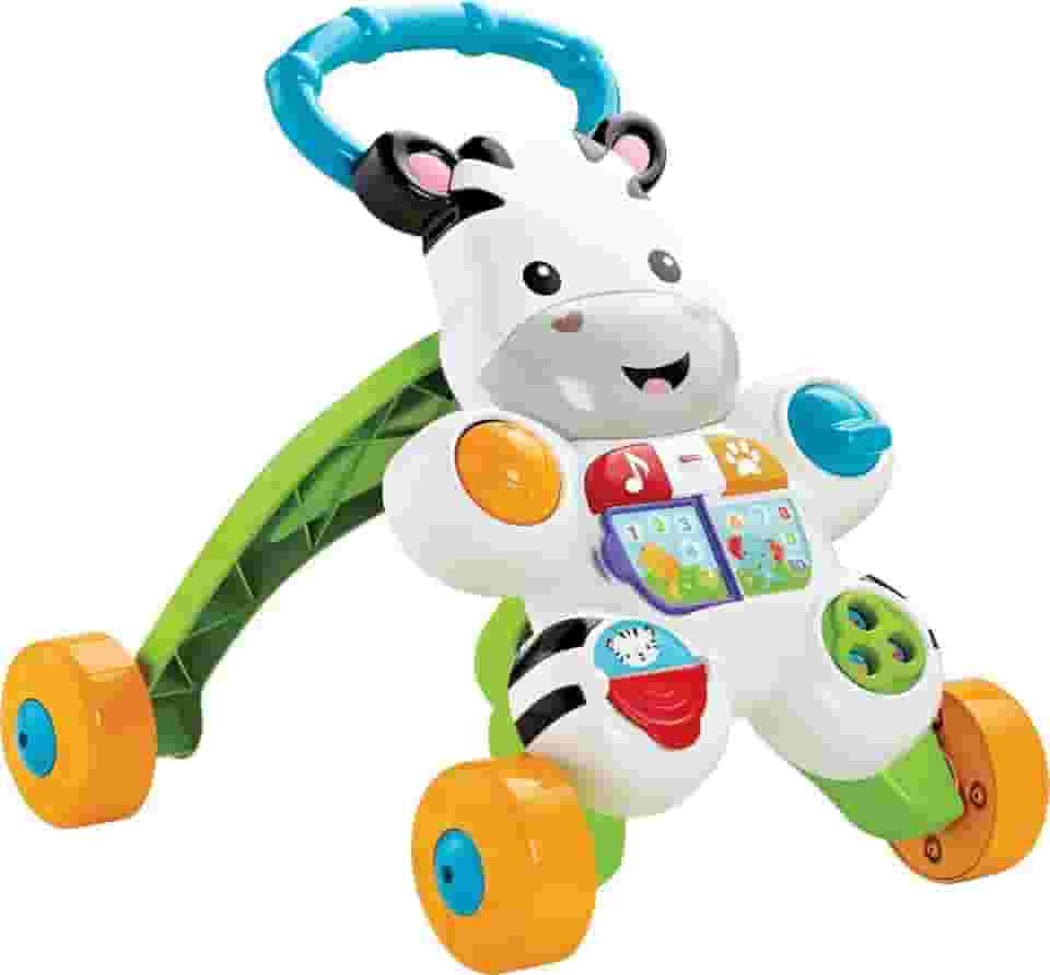 FISHER-PRICE, Andador e Apoiador para bebês, Formato Zebra, Com Sons Educativo, a partir de 6 meses