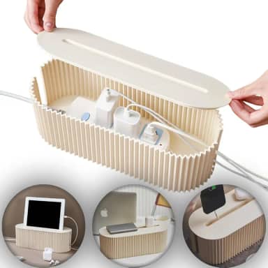 Caixa Organizadora de Fios e Cabos Porta Tomadas Fonte Régua de Energia Protetor Esconder Fios Para Mesa Escritório Casa