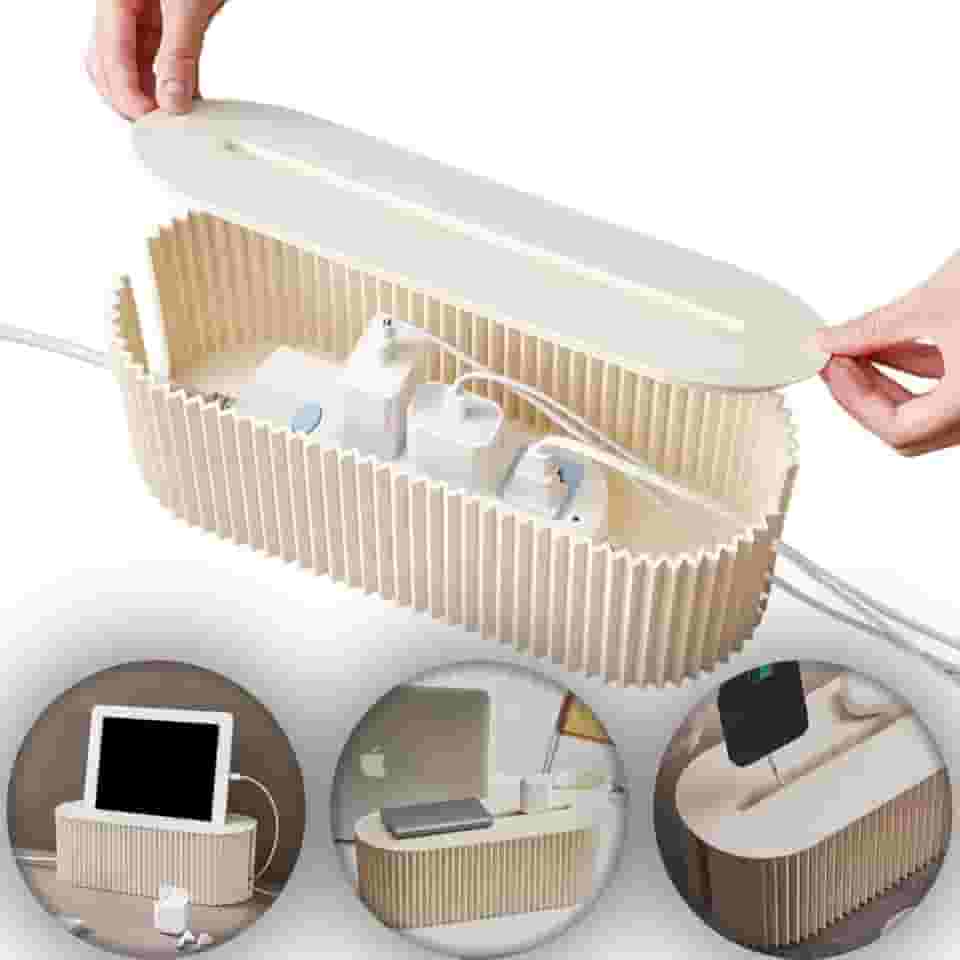 Caixa Organizadora de Fios e Cabos Porta Tomadas Fonte Régua de Energia Protetor Esconder Fios Para Mesa Escritório Casa