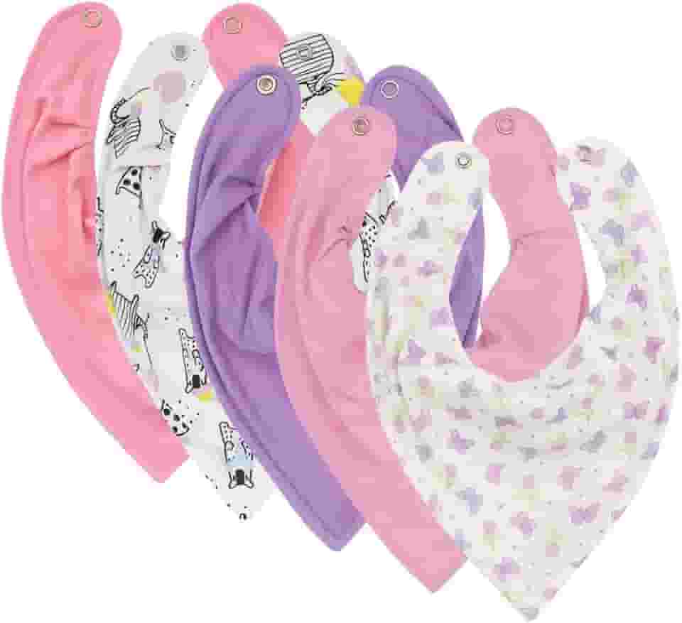 Kit 5 Babadores Bandana Impermeáveis para Bebê – 100% Algodão, Laváveis e Reutilizáveis