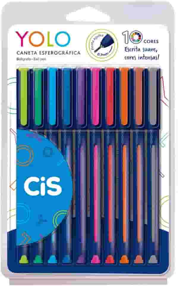 Caneta Esferográfica - CIS YOLO - Estojo com 10 unidades