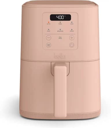 Bella Fritadeira de ar fina de 4 quartos, adequada para qualquer lugar™, revestimento antiaderente de cerâmica EverGood™, temperatura ajustável, 6 opções de cozedura predefinidas,