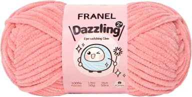 Fio de chenille, 1 pacote com fio brilhante rosa e laranja deslumbrante de 4,5 mm de espessura, 100% poliéster, macio, fofo, perfeito para crochê e tricô. Ótimo para bonecas de pelúcia, bolsas e