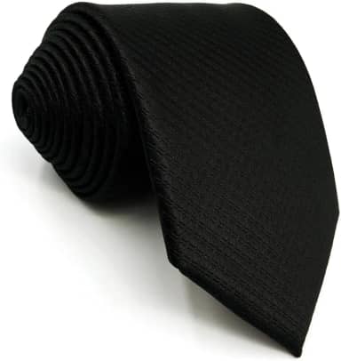 Gravata de seda preta de cor sólida para homem gravata clássica nova