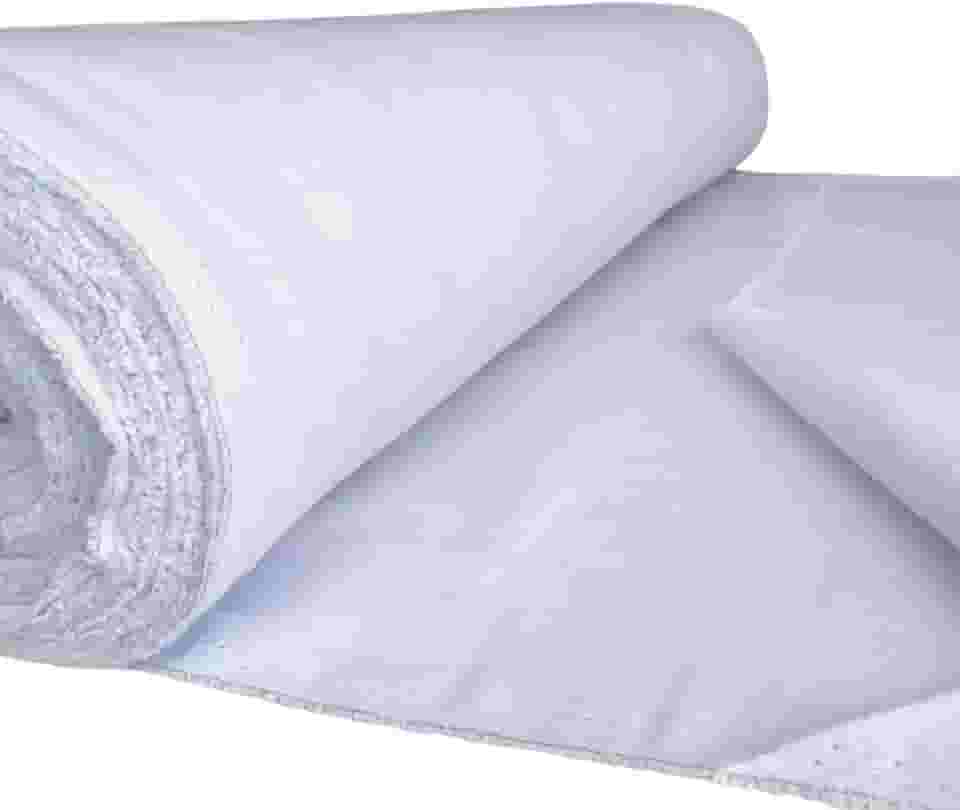 Tecido Alvejado Pano De Prato, Rolo 10 Metros 70cm Largura 10 Metros de comprimento 11 Trama - Cor Branco liso