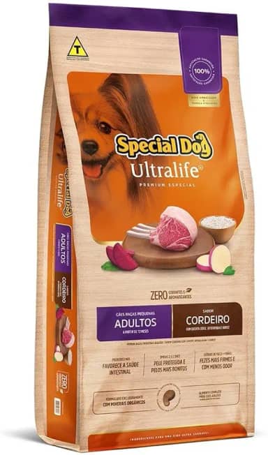Ração Seca Special Dog Ultralife Para Cães Adultos Raças Pequenas Cordeiro E Arroz - 3 Kg