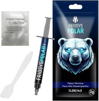 Pasta Termica 14.5 W/mk 2g Polar Processador PC Gamer Notebook PS4 PS5 Placa Video Xbox Cinza Prata Dissipador Calor Friosys
