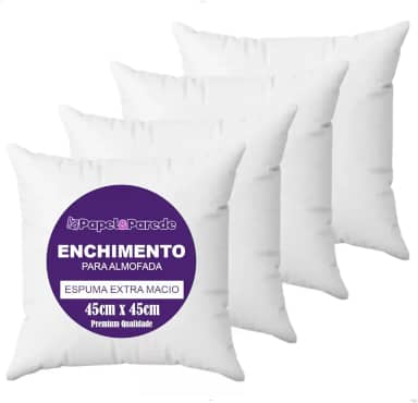 Kit 4 Refil Enchimentos para Almofadas Espuma Ultramacio 45x45cm - Conforto e Maciez para Sala e Quarto