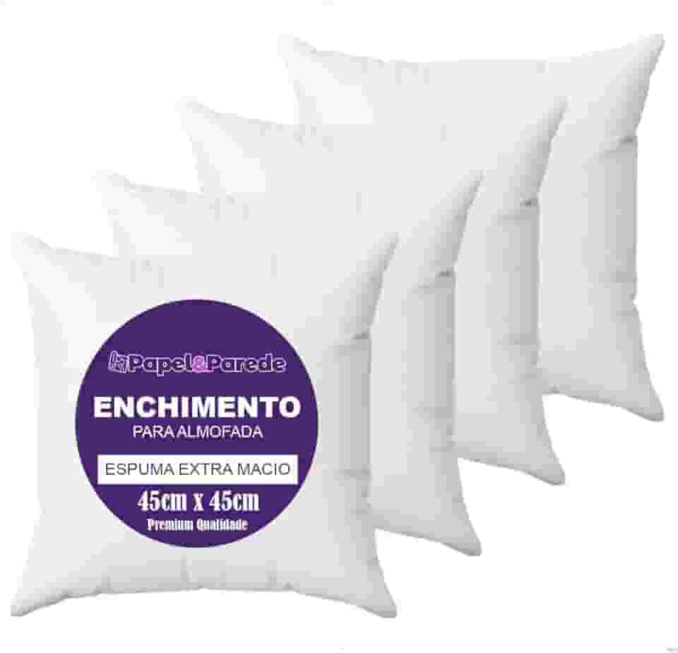 Kit 4 Refil Enchimentos para Almofadas Espuma Ultramacio 45x45cm - Conforto e Maciez para Sala e Quarto