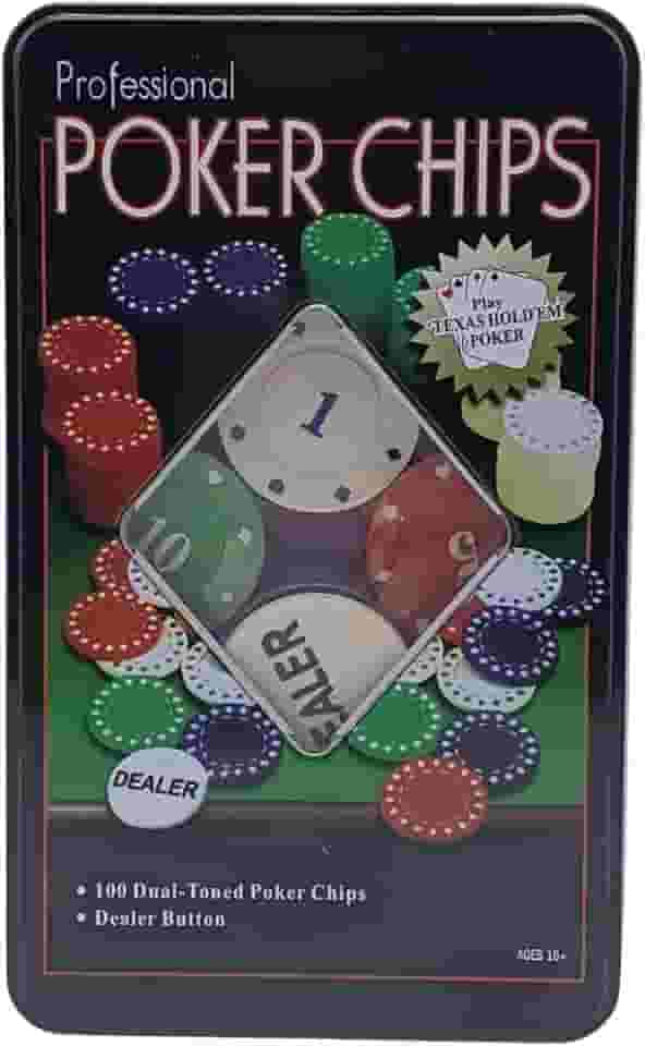 Kit Poker Profissional na Lata com 100 Fichas Incluso Ficha Dealer