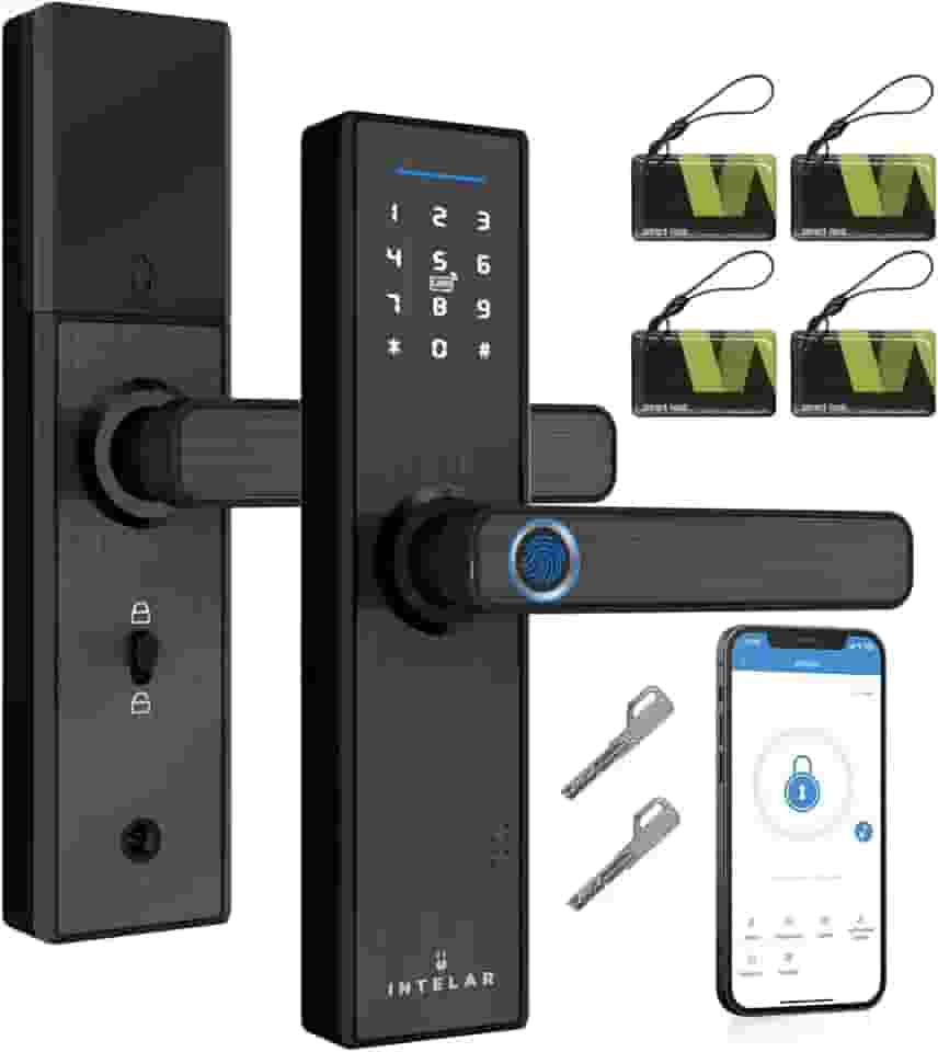VDRGB X1 Fechadura Eletronica Tuya APP Fechadura Digital de Embutir com Biometria, Abertura por Senha/Tag