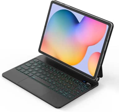 BETTDOW Capa com Teclado e Trackpad para Samsung Galaxy Tab S6 Lite 10.4" Polegadas, Capa com teclado Bluetooth sem fio destacável magneticamente,Teclado com LCD Display (Preto)
