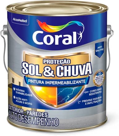 PROTEÇÃO SOL & CHUVA PINTURA IMPERMEABILIZANTE BRANCO 3,6L - CORAL