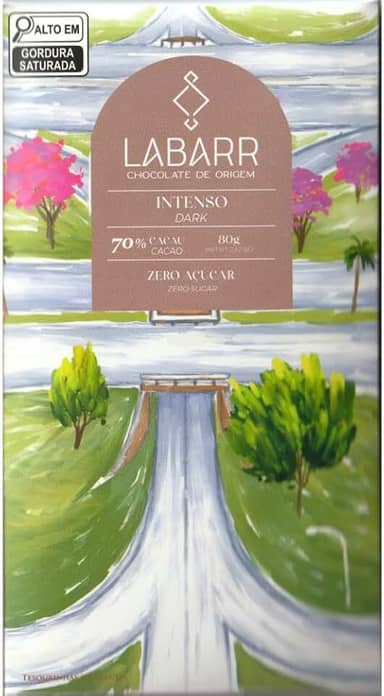 Labarr Chocolate de Origem 70% Zero Açúcar 80g
