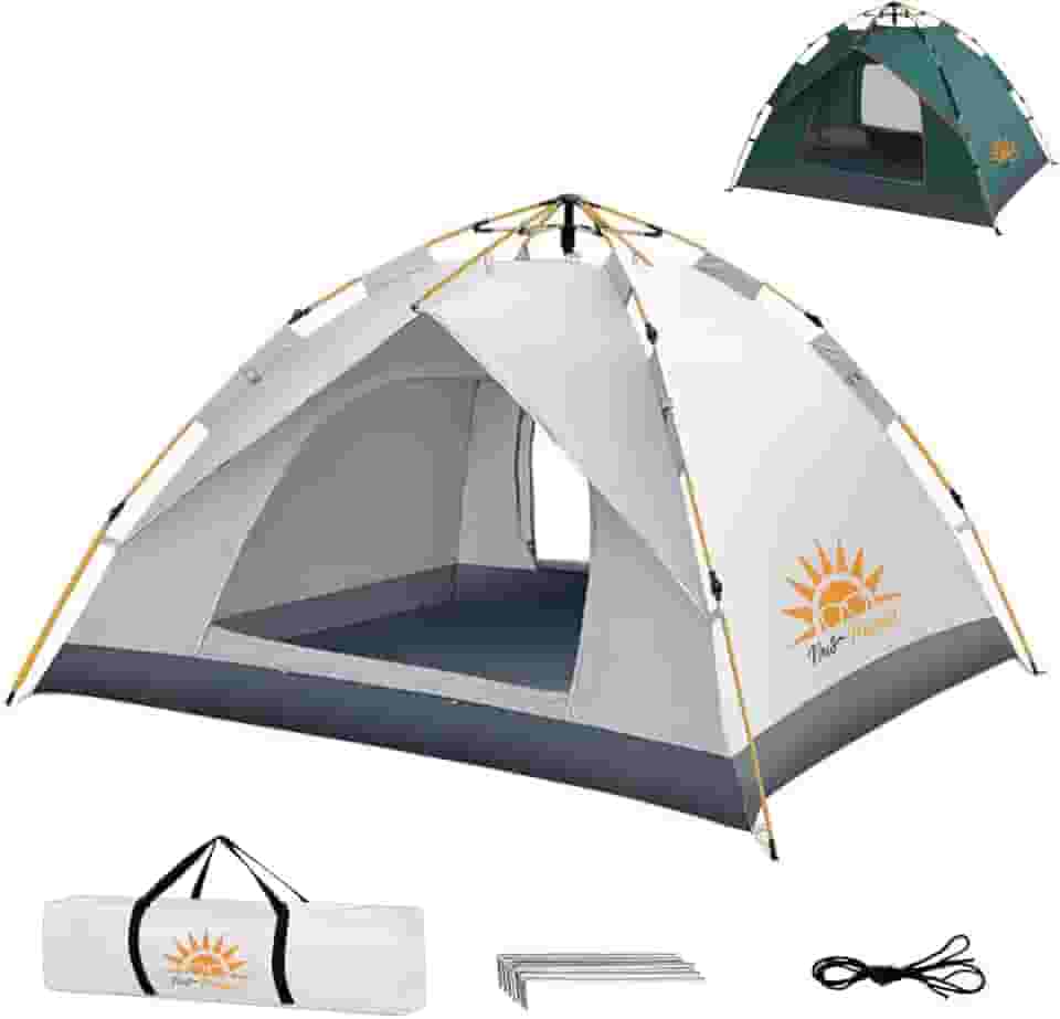 Barraca de Camping Automática Impermeável 2-3 Pessoas, Leve e Pronta para Praia, Mochilão e Caminhadas,Versão Upgraded: À Prova D'Água & Proteção Solar