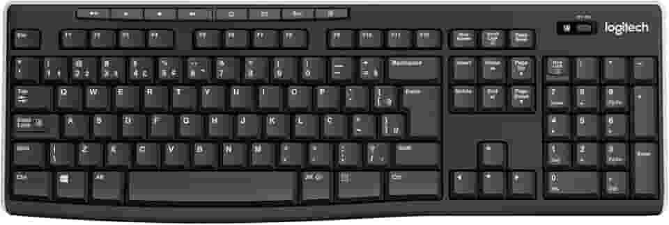 Teclado sem fio Logitech K270 com 8 Teclas Multimídia, Conexão USB, Pilhas Inclusas e Layout ABNT2 - Compatível com PC e Notebook.