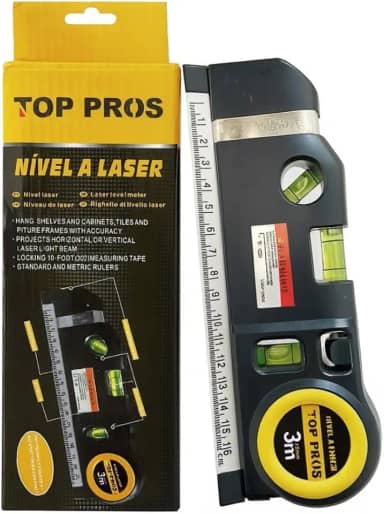 Nível a Laser Profissional com Feixe Verde, 3 Linhas, Régua Embutida e Trena – Ideal para Obras, Instalações e Alinhamentos Precisos
