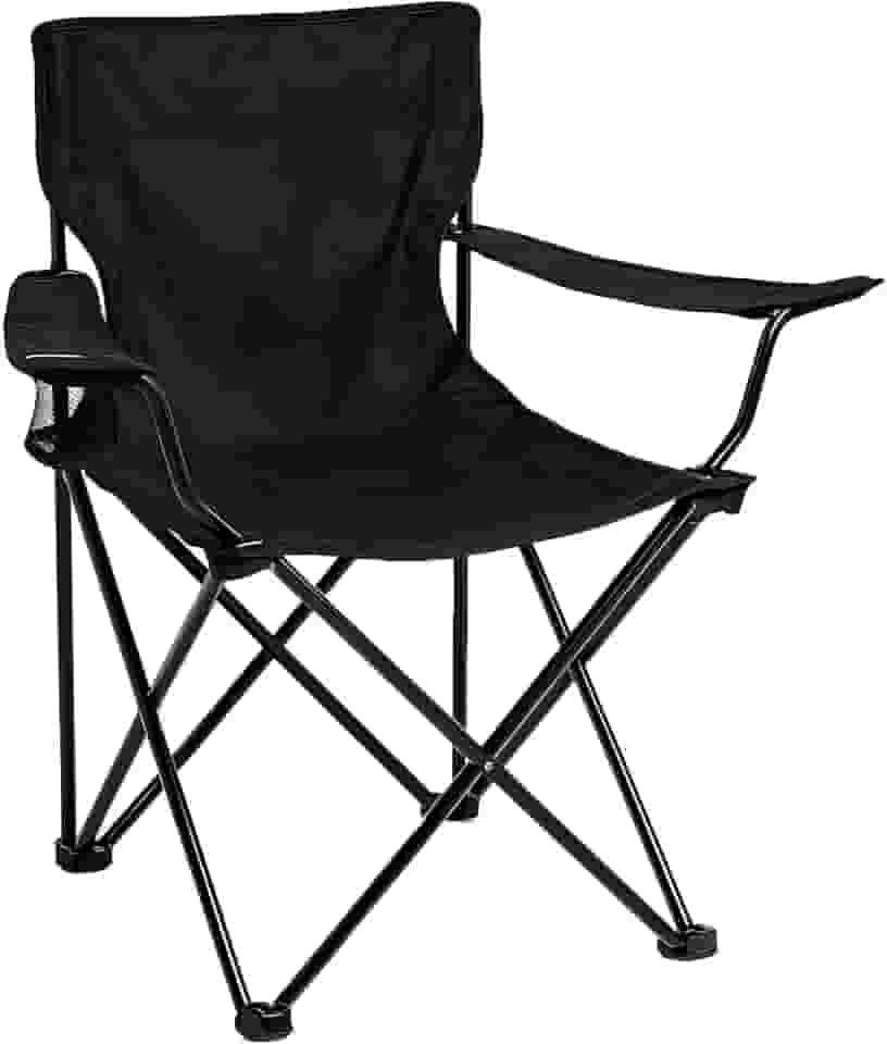 Cadeira de Camping Dobrável com Porta-Copos – Leve, Compacta e Portátil para Praia, Pesca e Viagens