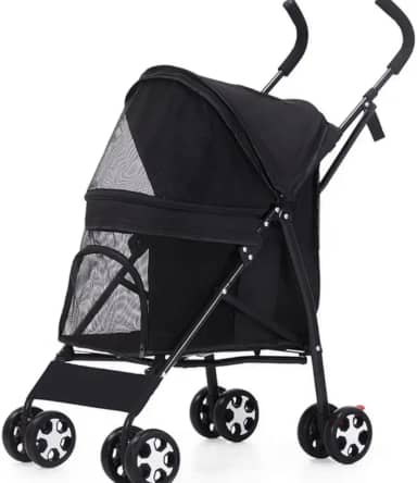 Carrinho Pet Passeio Gato Cahorro Dobrável, Suporta até 15kg com Porta Copos Animal de Estimação