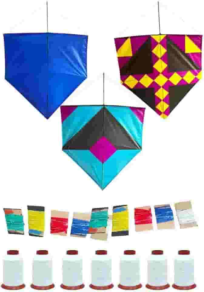 kit 3 Pipas sortidas Grande 60cm + 3 rabiolas + 1 linha dez