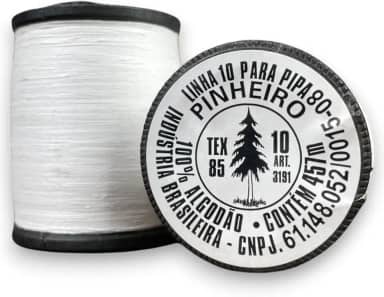 Linha Pinheiro para Pipa, Fio 10, 500 Jardas, Tex 85, Branco, 100% Algodão 1 Unidade