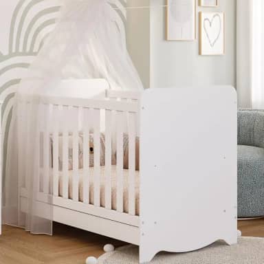Berço Mini Cama Americano 3 em 1 Ben Branco Brilho