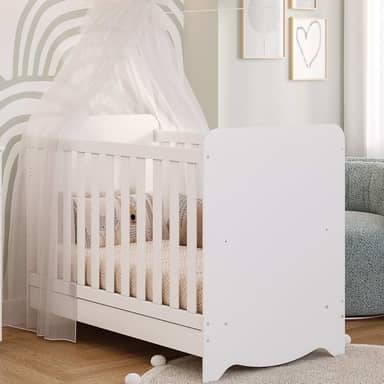 Berço Mini Cama Americano 3 em 1 Ben Branco Brilho