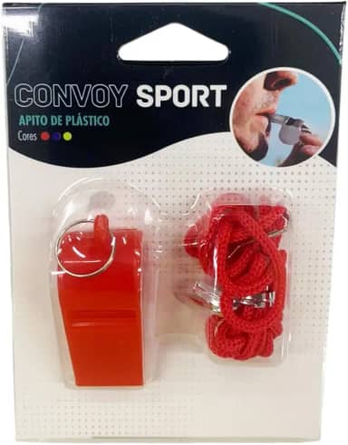 Apito Juiz Futebol Árbitro Som Alto Com Cordão - Vermelho
