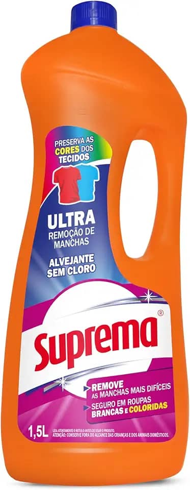 Suprema Alvejante Sem Cloro 1.5L Remoção De Manchas/Roupas Coloridas