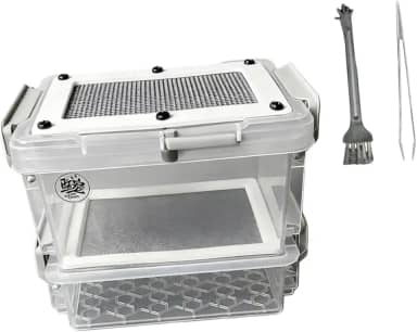 Besga Caixa de Alimentação para Baratas, Gaiola de Criação Transparente E Leve, Terrário, Habitat para Animais, Criador de Minhocas, Malha 0.4 Mm