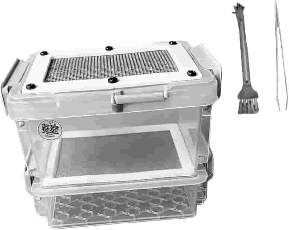 Besga Caixa de Alimentação para Baratas, Gaiola de Criação Transparente E Leve, Terrário, Habitat para Animais, Criador de Minhocas, Malha 0.4 Mm