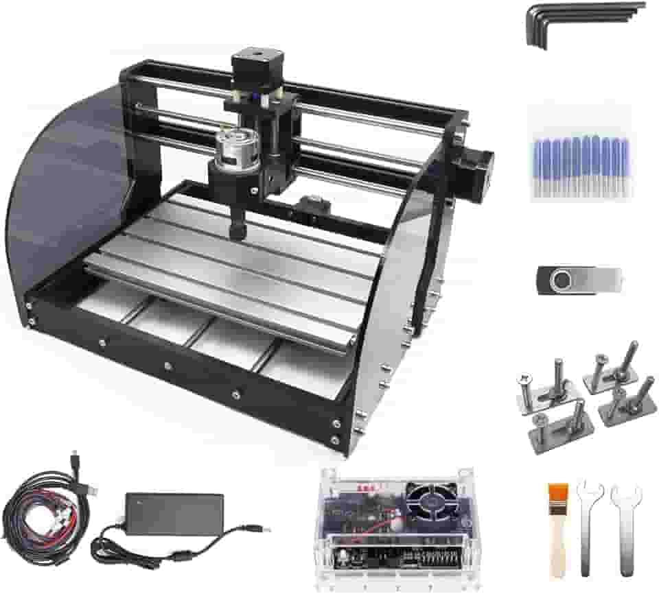 CNC 3018 Pro Max 3 eixos Desktop DIY Mini Madeira Router Kit Gravador Madeira PCB Fresagem de PVC Máquina de escultura GRBL Controle com pinça ER11 (3018 Pro Max)